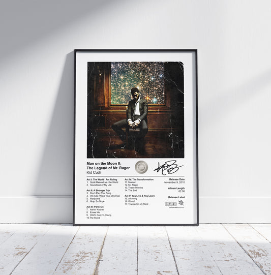 Kid Cudi Poster - Man on the Moon II: The Legend of Mr. Rager Album Cover Poster Print