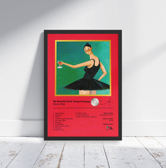 Kanye West Poster - My Beautiful Dark Twisted Fantasy Album Cover Poster Print - STUDIO EDITION