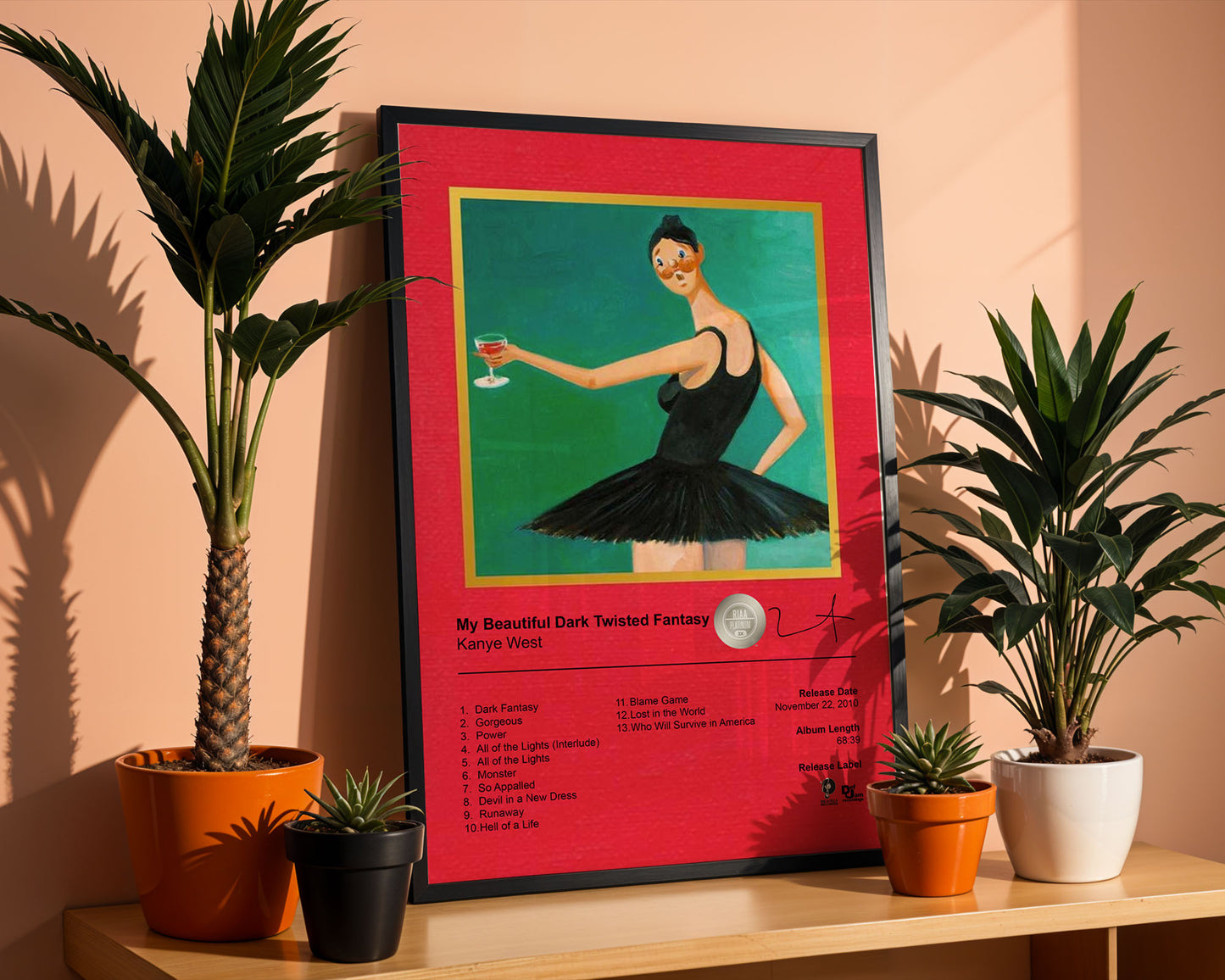 Kanye West Poster - My Beautiful Dark Twisted Fantasy Album Cover Poster Print - STUDIO EDITION