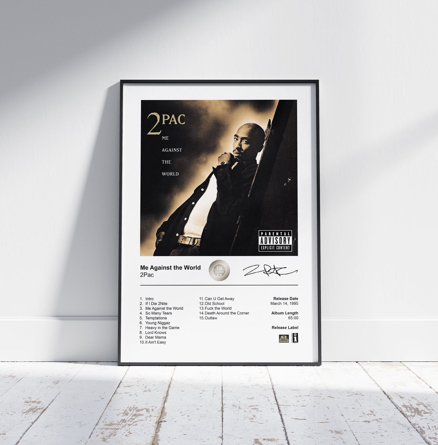 2Pac Poster - Me Against the World Album Cover Poster Print