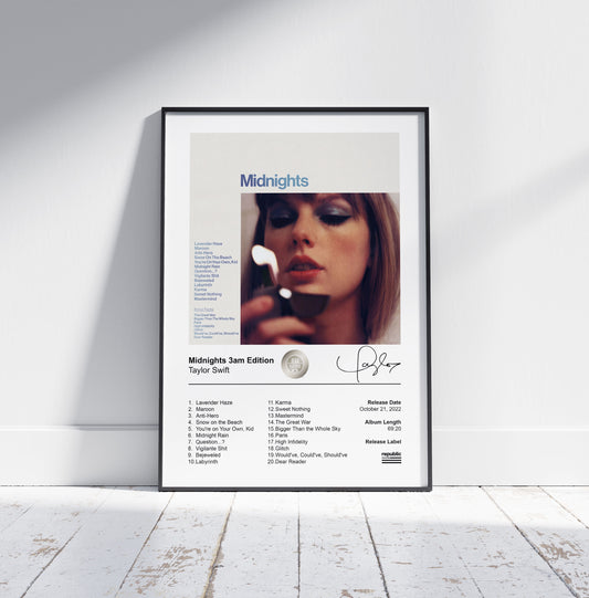 Taylor Swift Poster - Midnights 3am Edition Album Cover Poster Print