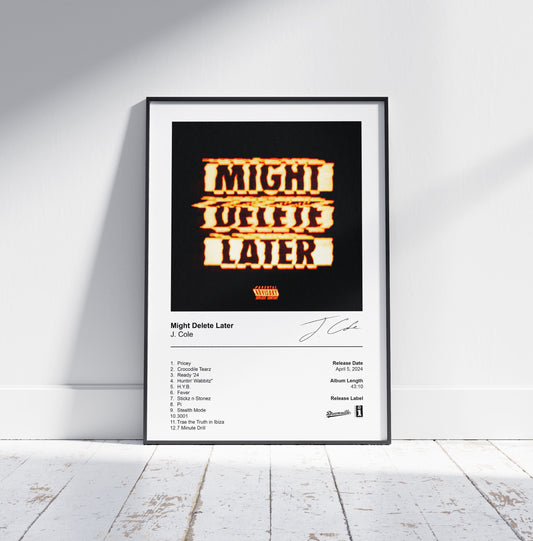 J. Cole Poster - Might Delete Later Album Cover Poster Print