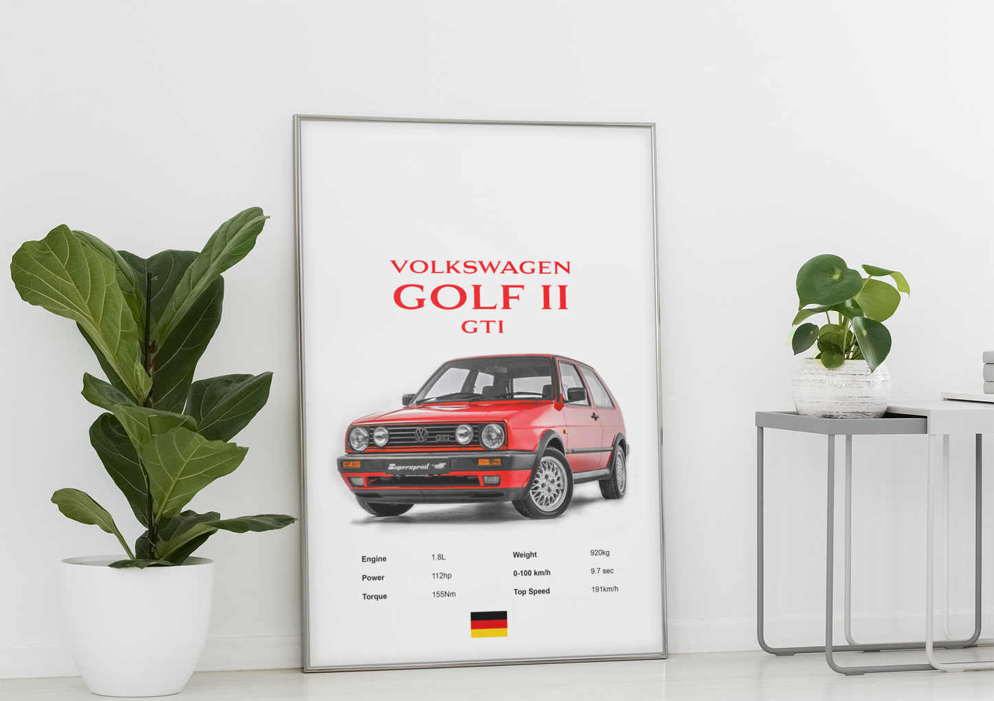 Volkswagen Golf Mk2 GTI Poster Print