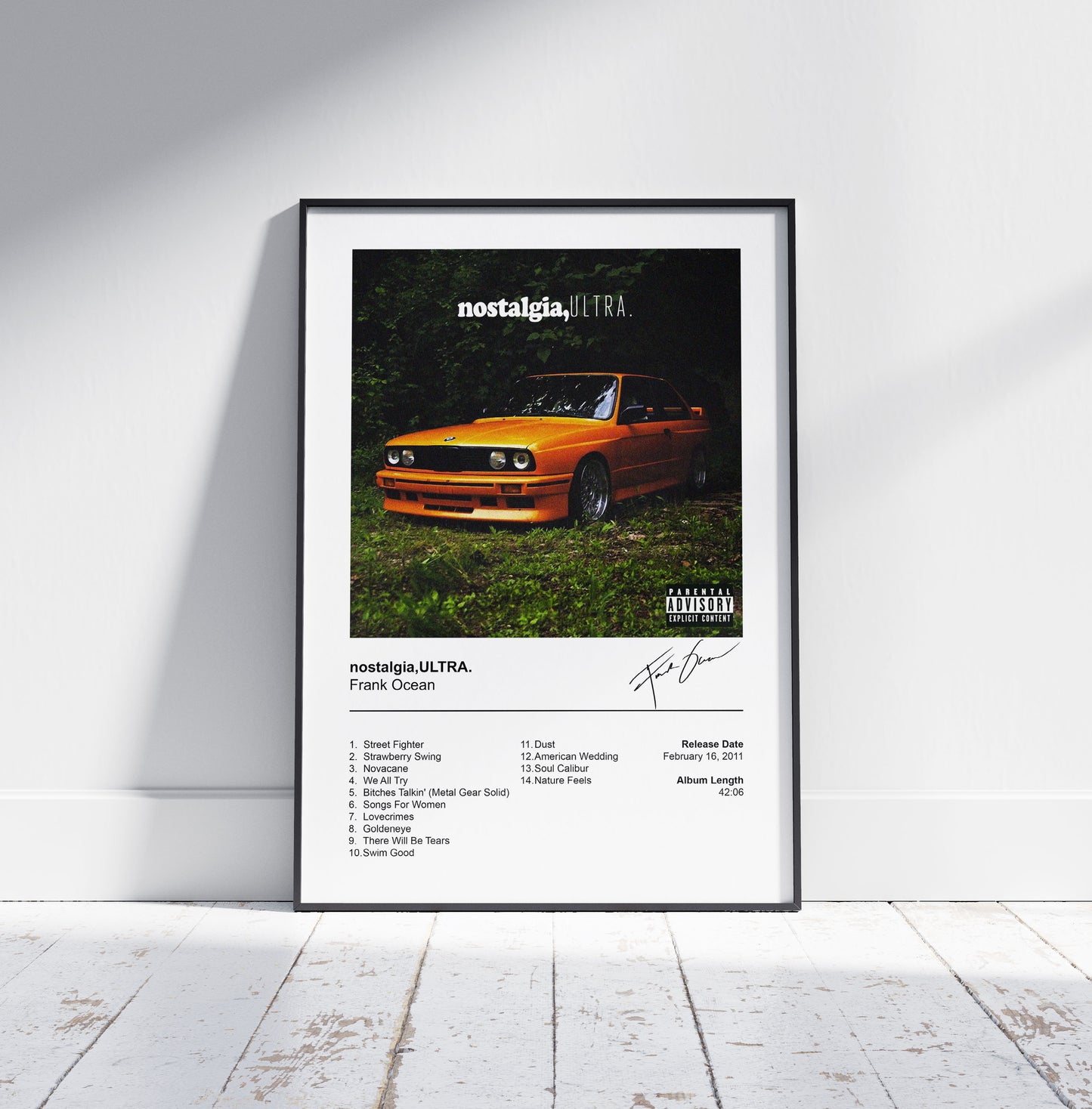 Frank Ocean Poster - nostalgia,ULTRA. Album Cover Poster Print