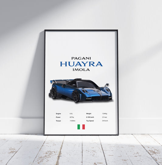 Pagani Huayra Imola Poster Print