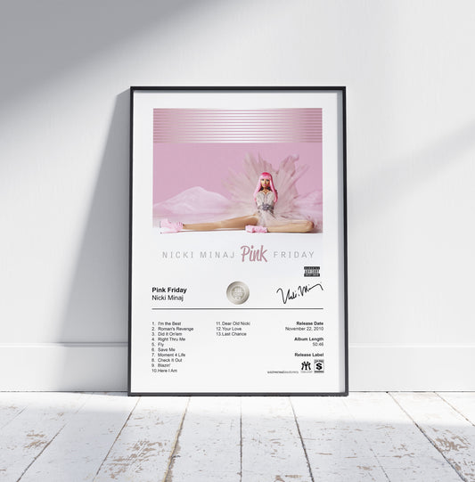 Nicki Minaj Poster - Pink Friday Album Cover Poster Print