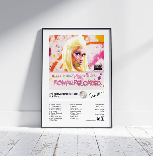 Nicki Minaj Poster - Pink Friday: Roman Reloaded Album Cover Poster Print