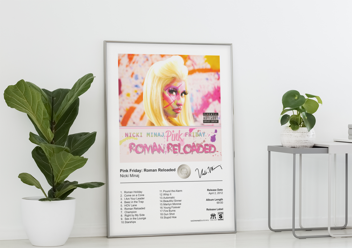 Nicki Minaj Poster - Pink Friday: Roman Reloaded Album Cover Poster Print