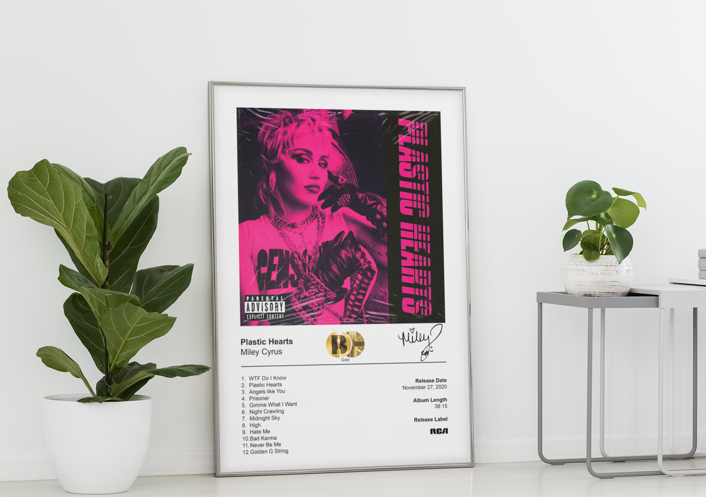 Miley Cyrus Poster - Plastic Hearts Album Cover Poster Print