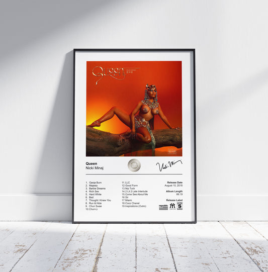 Nicki Minaj Poster - Queen Album Cover Poster Print