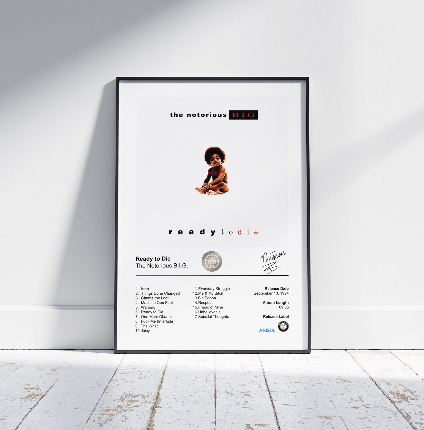 The Notorious B.I.G. Poster - Ready to Die Album Cover Poster Print