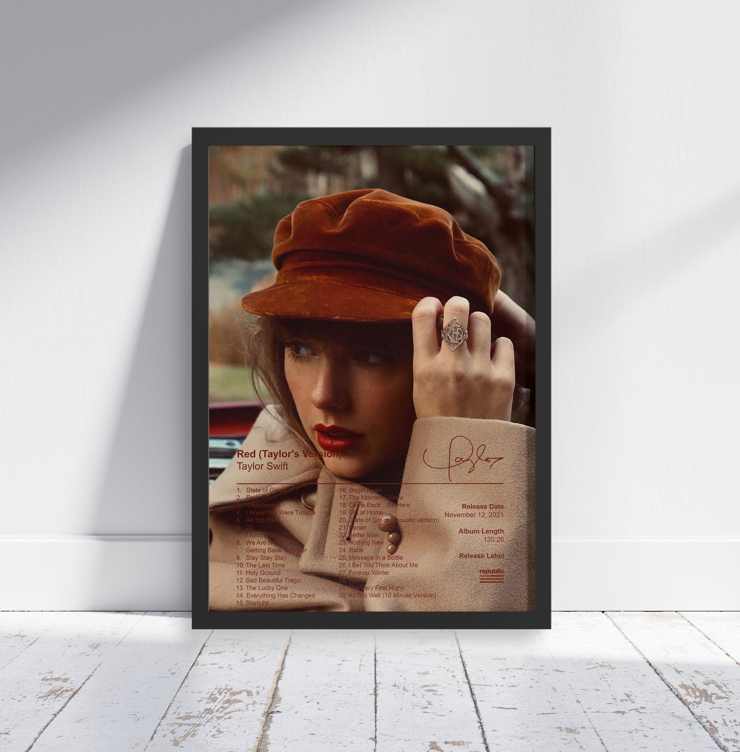 Taylor Swift Poster - Red (Taylor's Version) Album Cover Poster Print - STUDIO EDITION