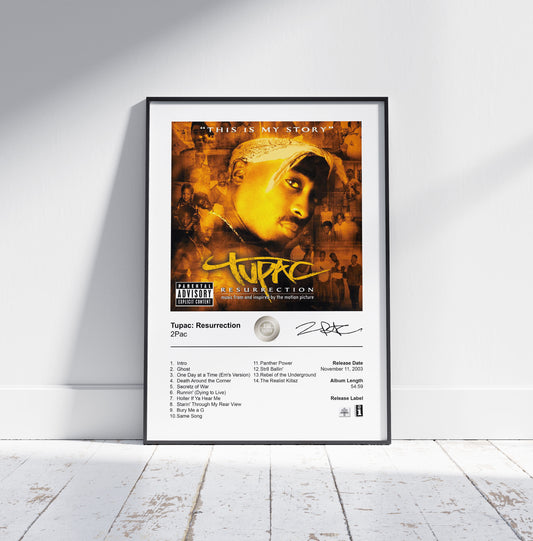 2Pac Poster - Tupac: Resurrection Album Cover Poster Print