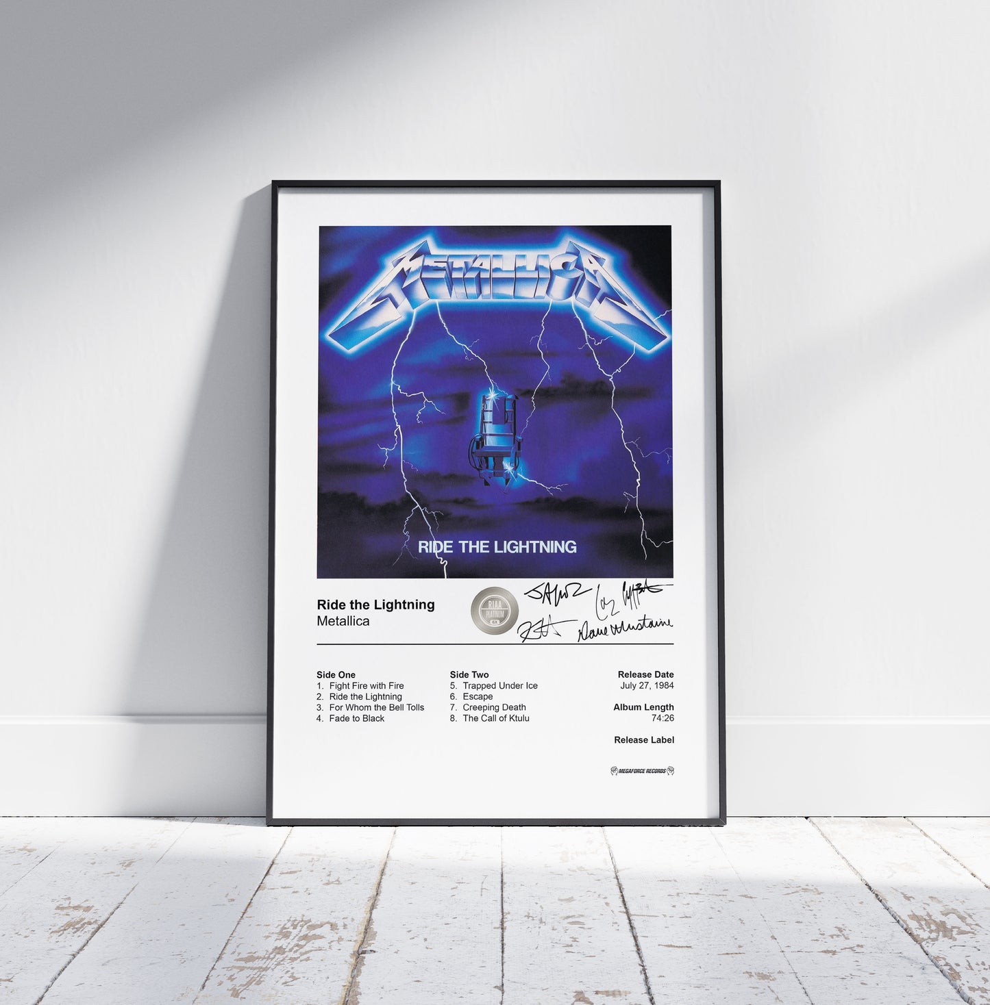 Metallica Poster - Ride the Lightning Album Cover Poster Print