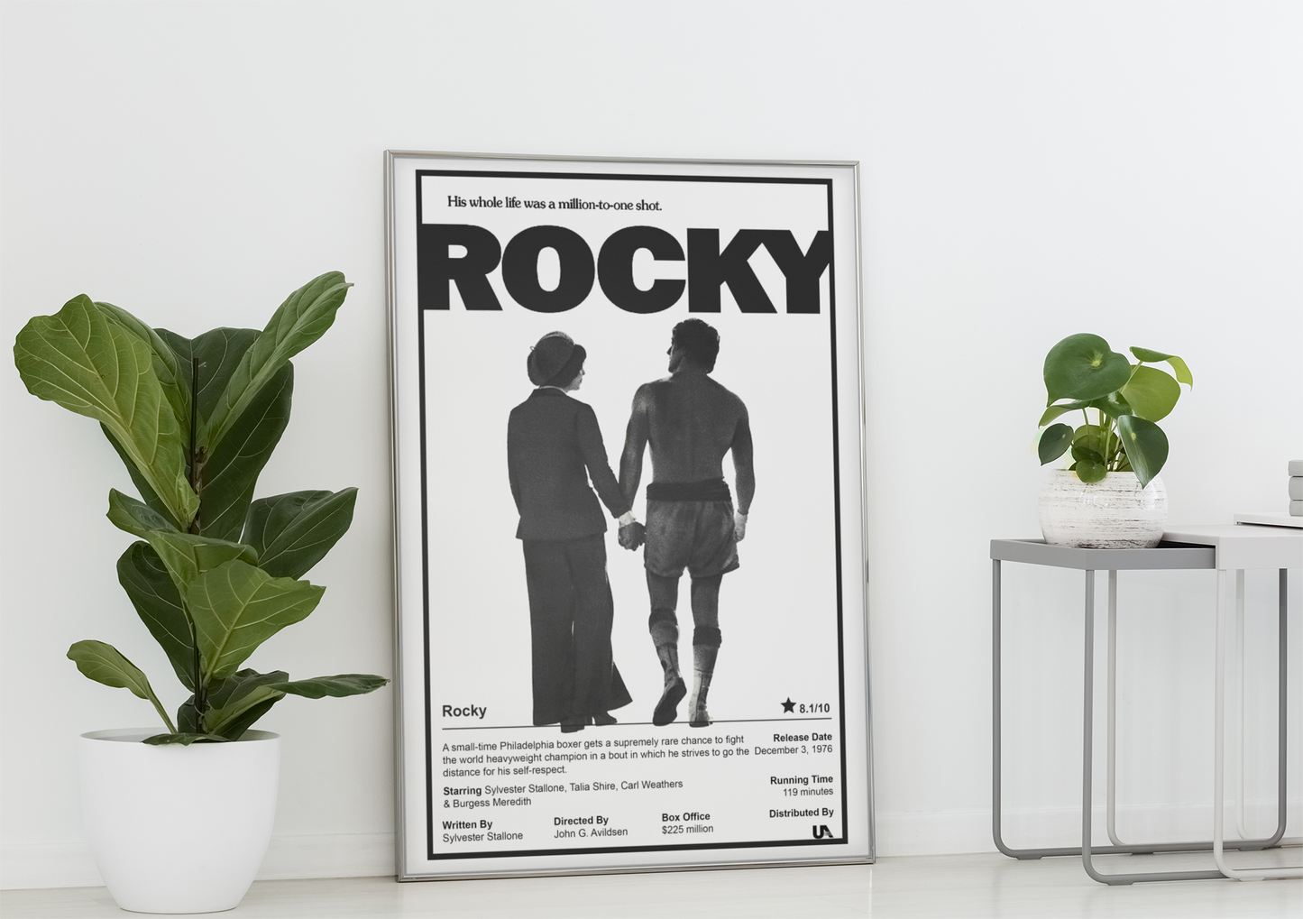 Rocky Movie Poster - Sylvester Stallone 1976 Sports Drama Film Poster Print