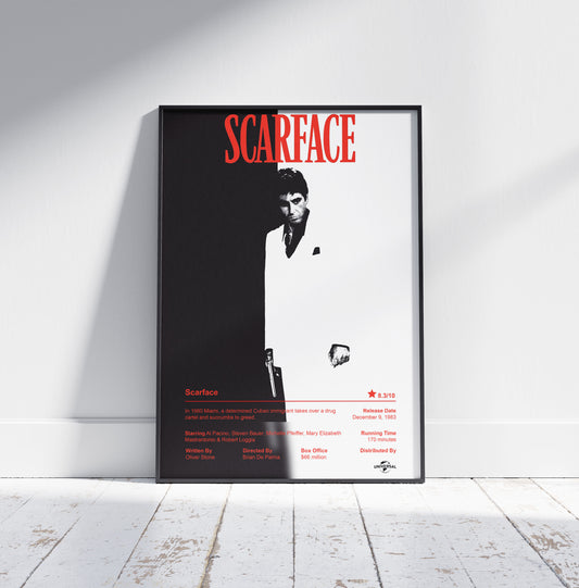 Scarface Movie Poster - Al Pacino 1983 Epic Crime Drama Film Poster Print