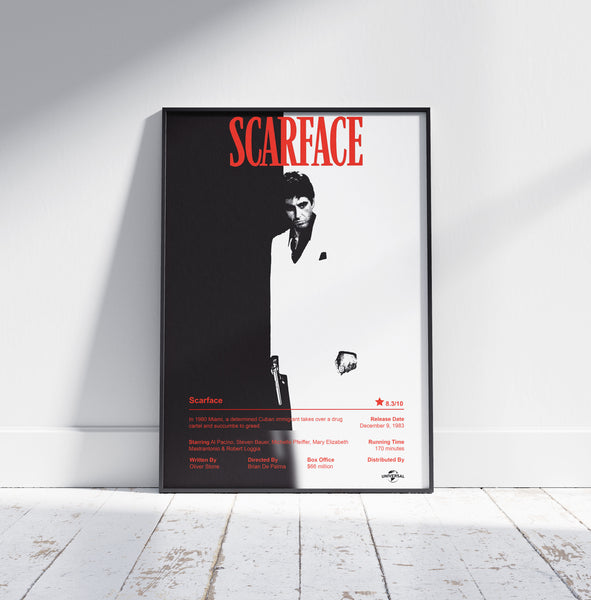 Scarface Movie Poster Al Pacino 1983 Epic Crime Drama Film