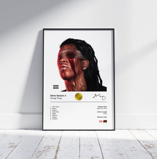 Young Thug Poster - Slime Season 3 Album Cover Poster Print