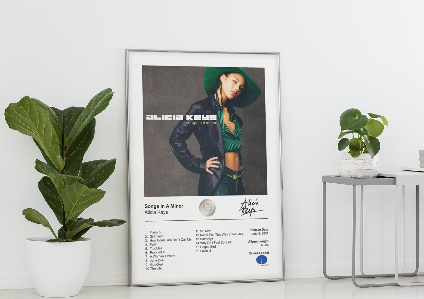 Alicia Keys Poster - Songs in A Minor Album Cover Poster Print