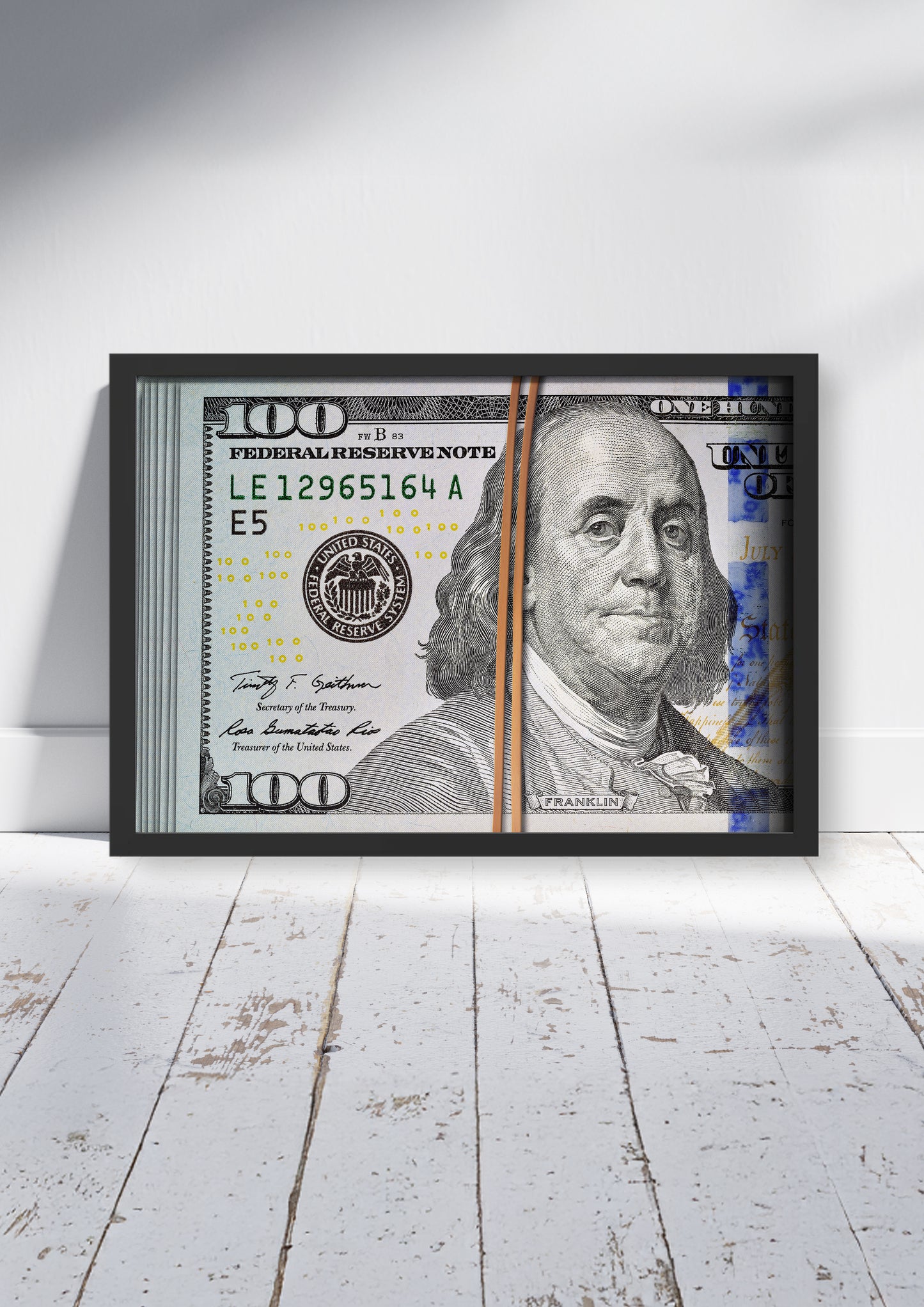 Stacks of Hundreds – Motivational Money Poster Print, Entrepreneur Success Wall Art, Available Framed
