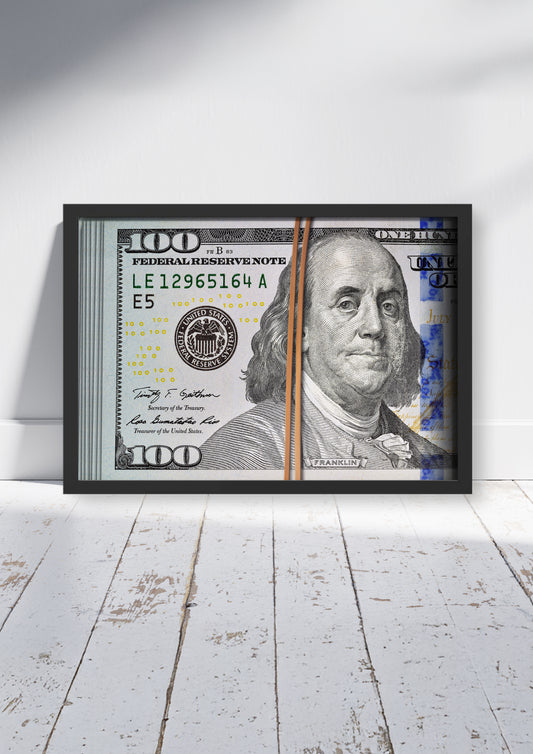Stacks of Hundreds – Motivational Money Poster Print, Entrepreneur Success Wall Art, Available Framed