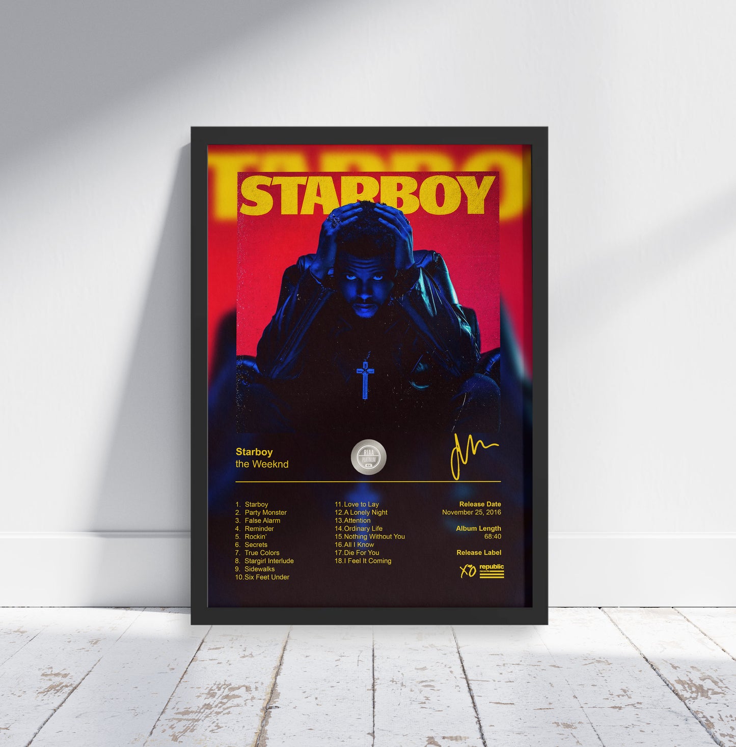 the Weeknd Poster - Starboy Album Cover Poster Print - STUDIO EDITION