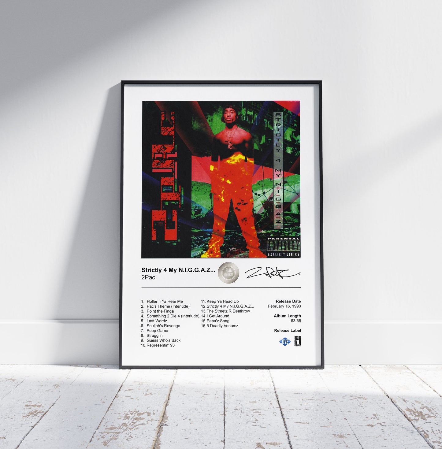 2Pac Poster - Strictly 4 My N.I.G.G.A.Z... Album Cover Poster Print