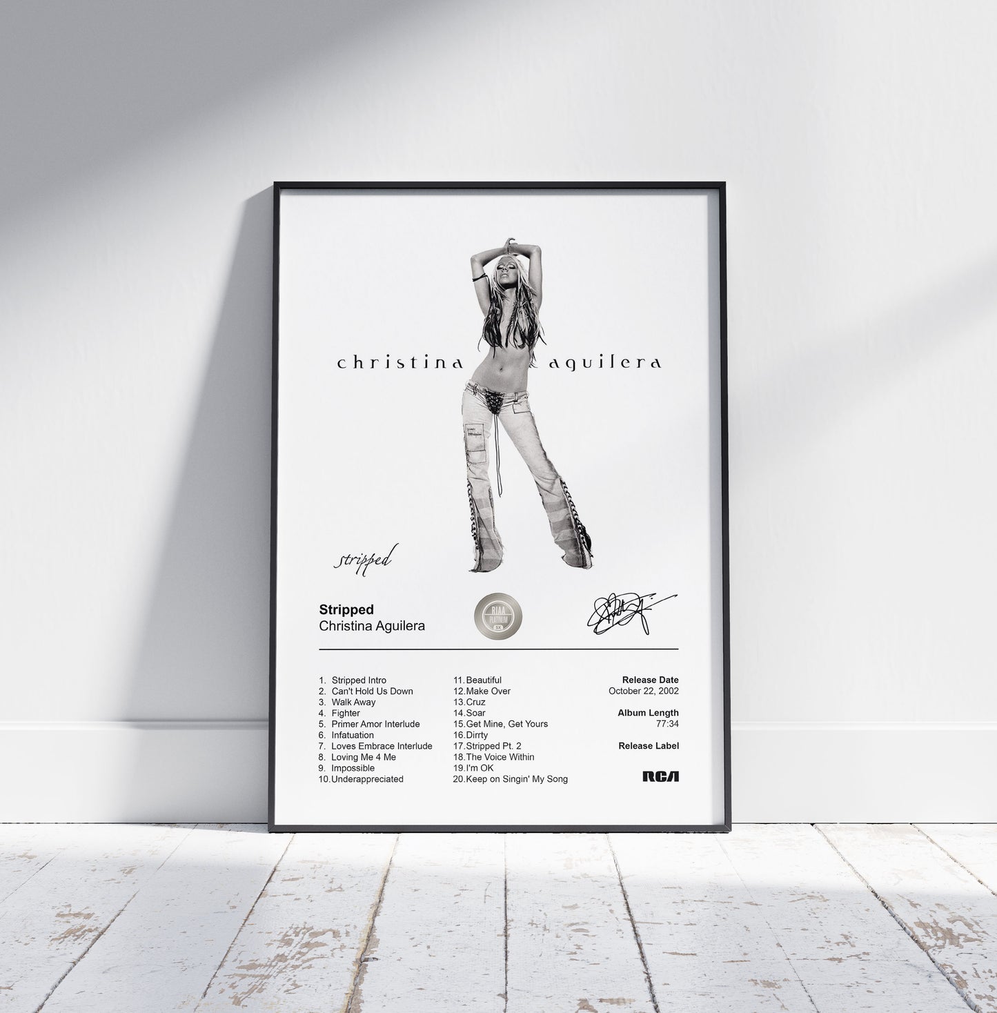 Christina Aguilera Poster - Stripped Album Cover Poster Print