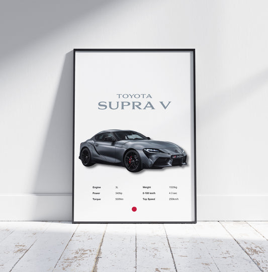 Toyota Supra V Poster Print