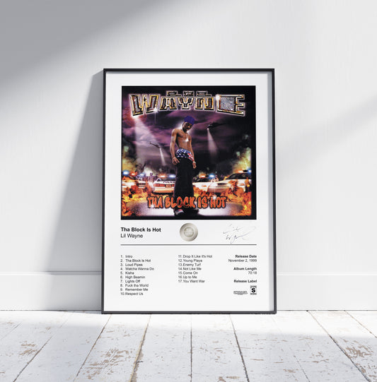 Lil Wayne Poster - Tha Block Is Hot Album Cover Poster Print