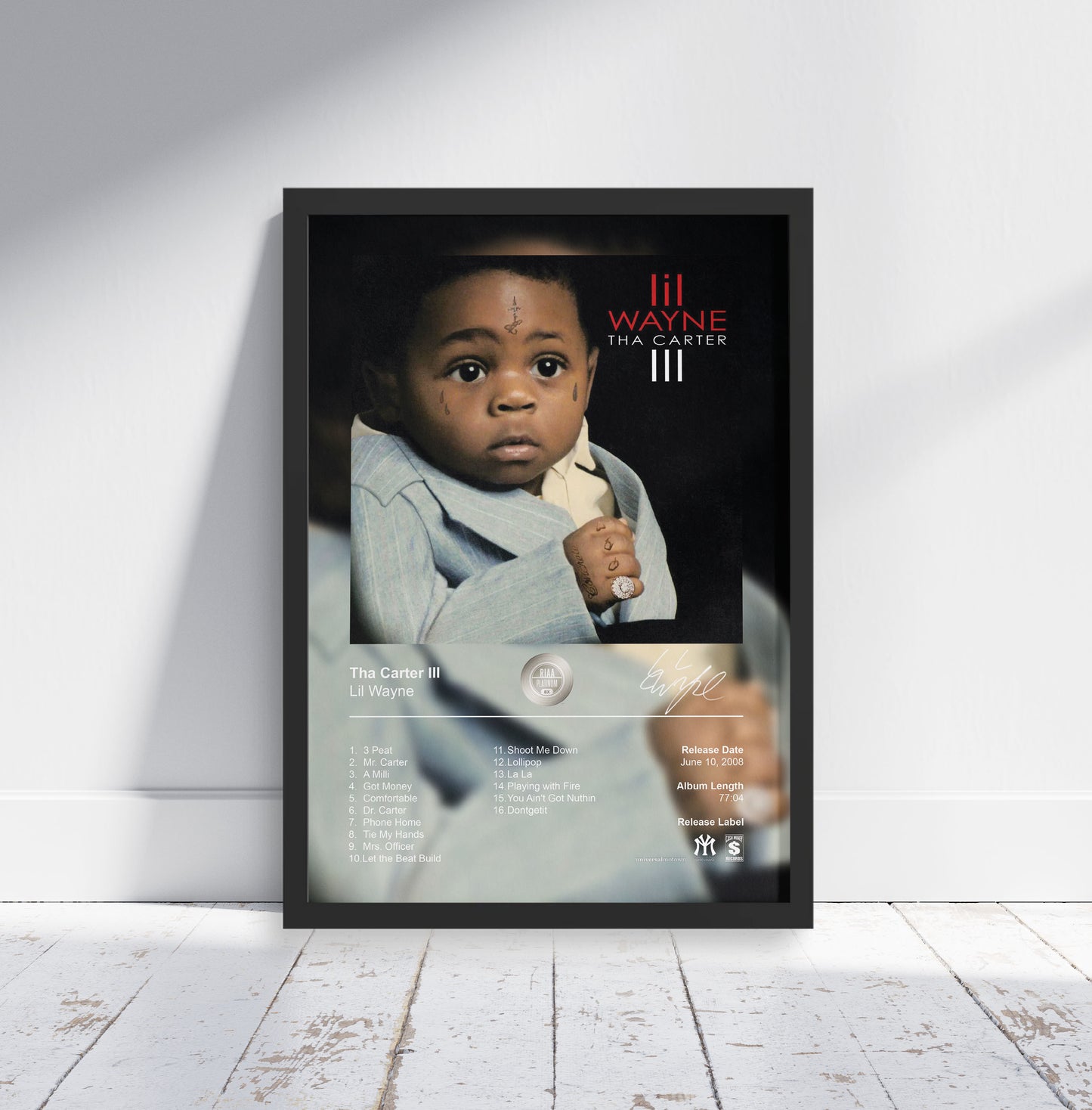 Lil Wayne Poster - Tha Carter III Album Cover Poster Print - STUDIO EDITION