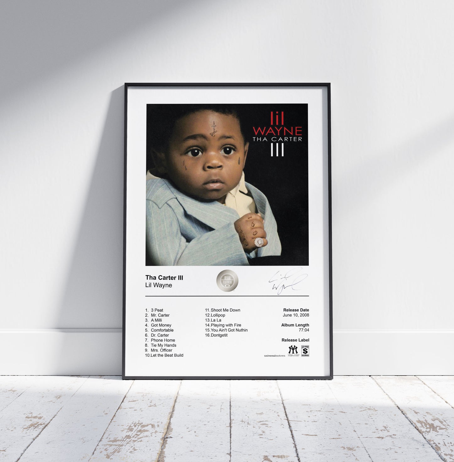 Lil Wayne Poster - Tha Carter III Album Cover Poster Print