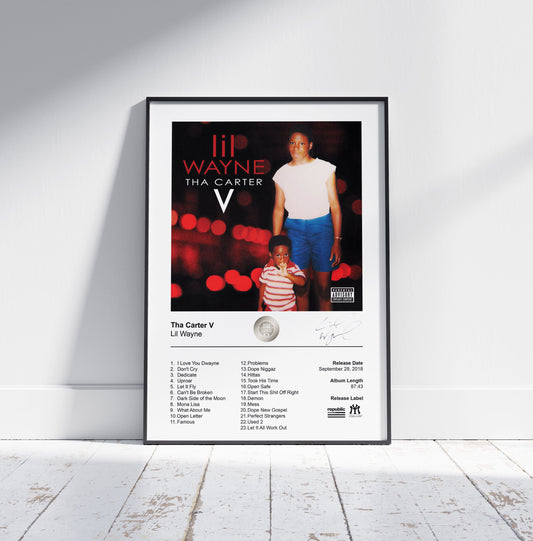 Lil Wayne Poster - Tha Carter V Album Cover Poster Print