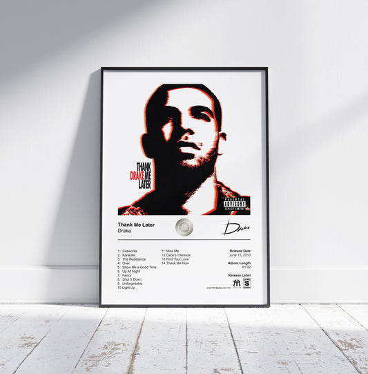 Drake Poster - Thank Me Later Album Cover Poster Print