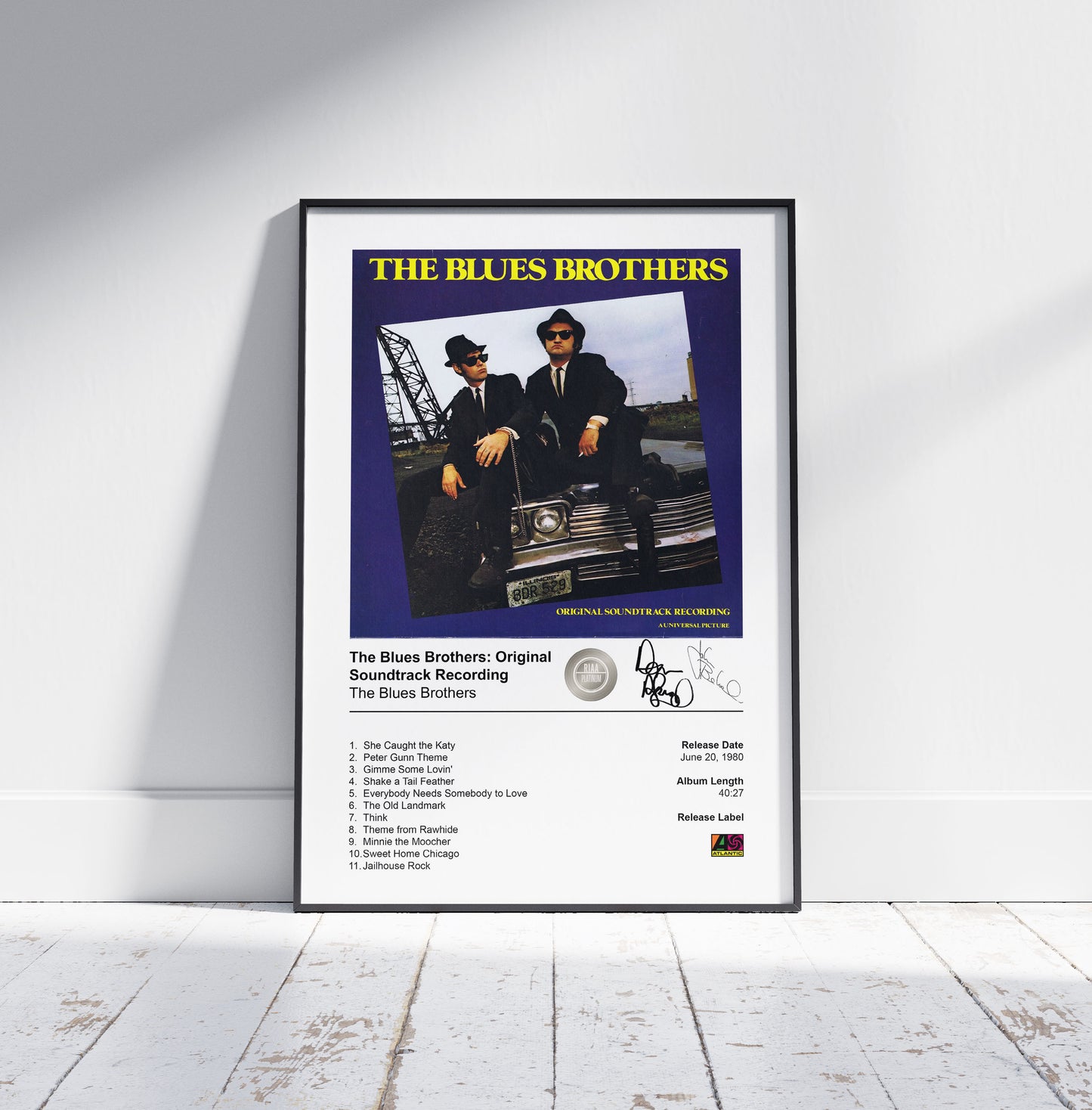 The Blues Brothers Poster - The Blues Brothers: Original Soundtrack Recording Album Cover Poster Print