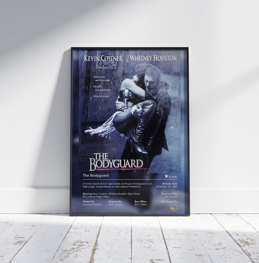 The Bodyguard Movie Poster - 1992 Romantic Thriller Drama Film Poster Print