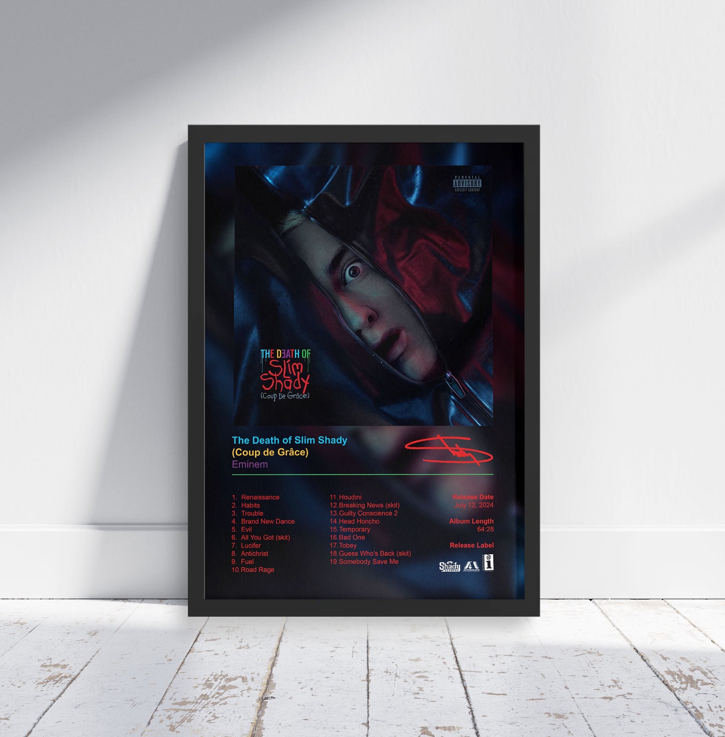 Eminem Poster - The Death of Slim Shady Album Cover Poster Print - STUDIO EDITION