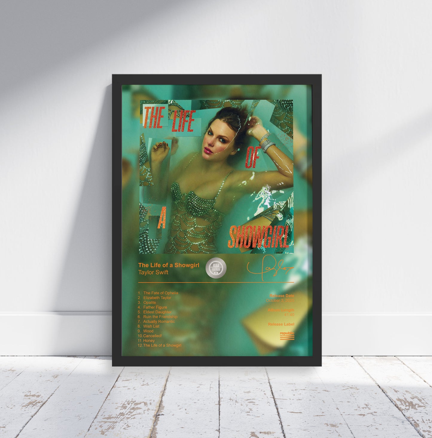 Taylor Swift Poster - The Life of a Showgirl Album Cover Poster Print - STUDIO EDITION