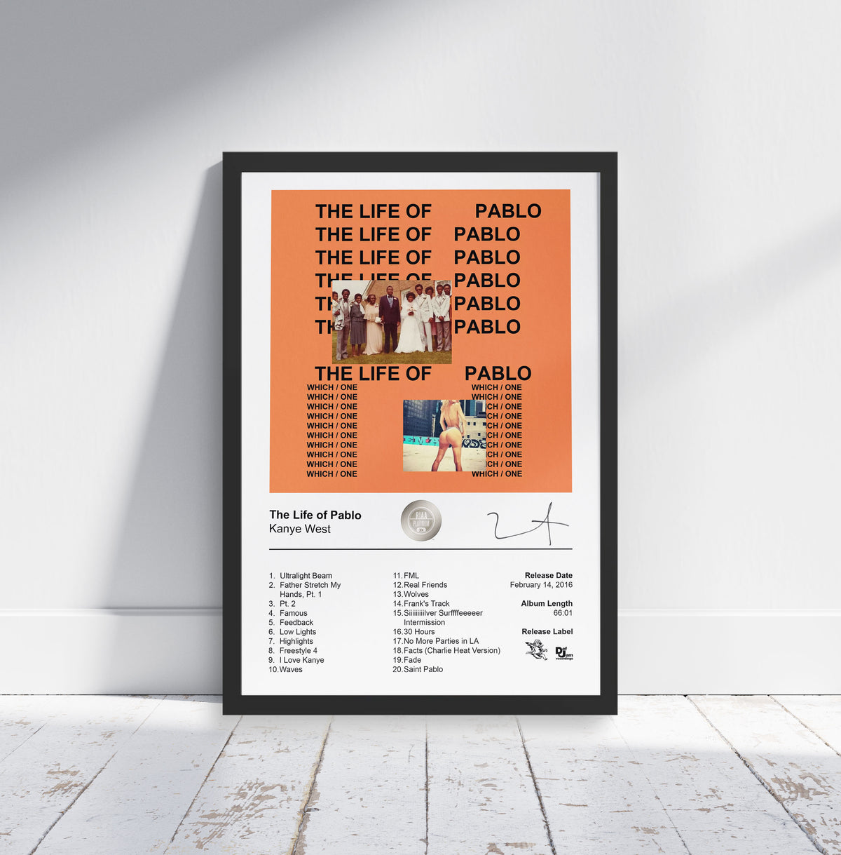 Kanye West Poster - The Life of Pablo Album Cover Poster Print