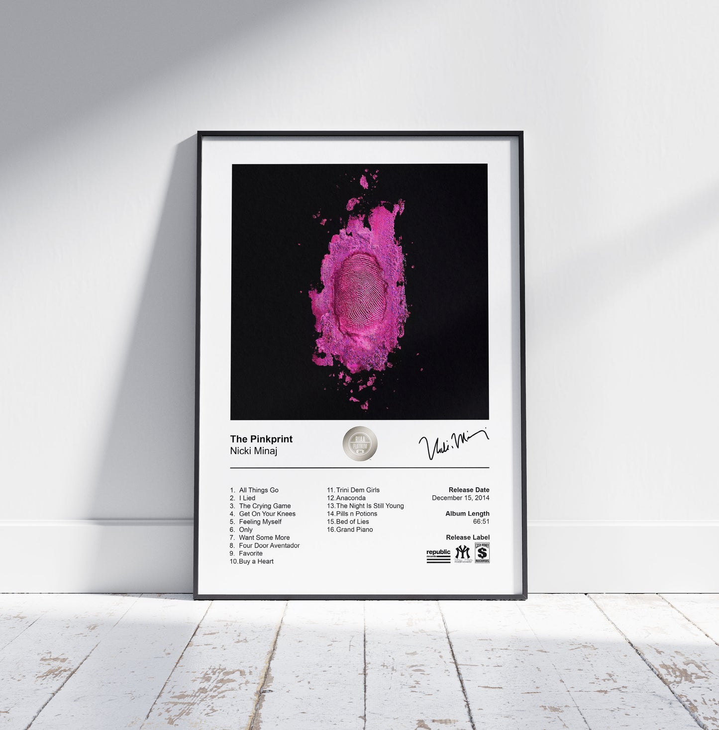 Nicki Minaj Poster - The Pinkprint Album Cover Poster Print