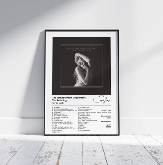 Taylor Swift Poster - The Tortured Poets Department Album Cover Poster Print