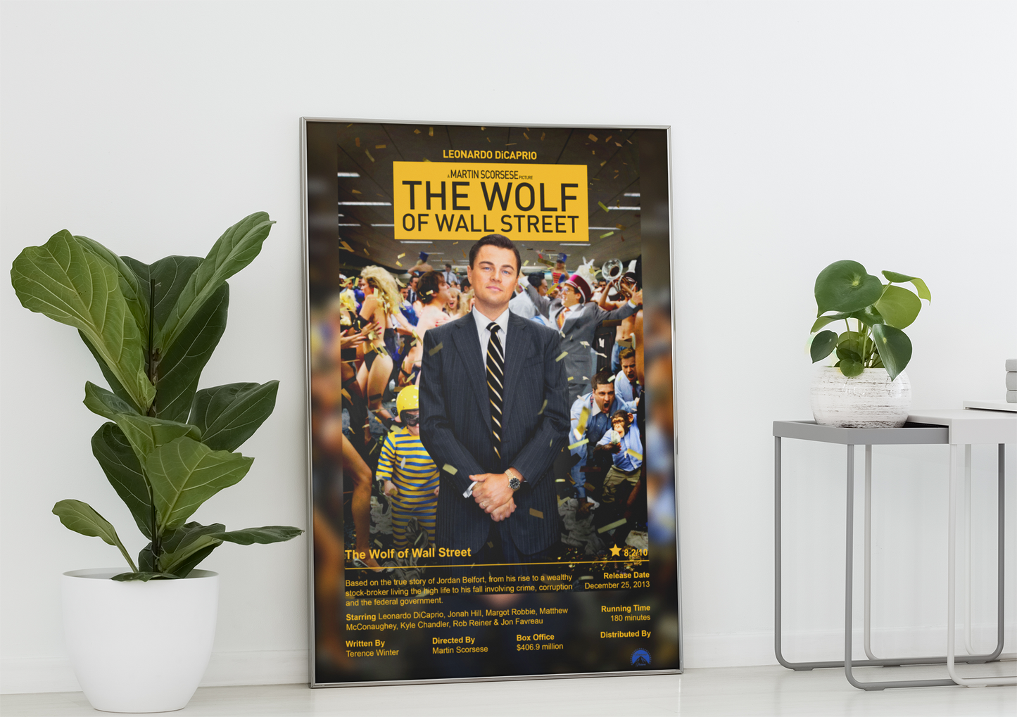 The Wolf of Wall Street Movie Poster - Leonardo DiCaprio 2013 Epic Biographical Comedy Crime Film Poster Print