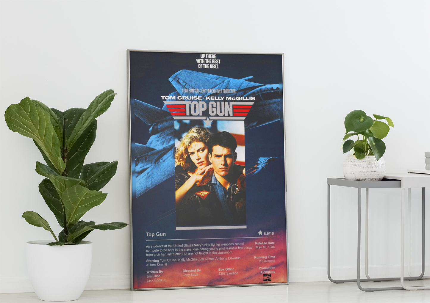 Top Gun Movie Poster - Tom Cruise Kelly McGillis 1986 Action Drama Film Poster Print