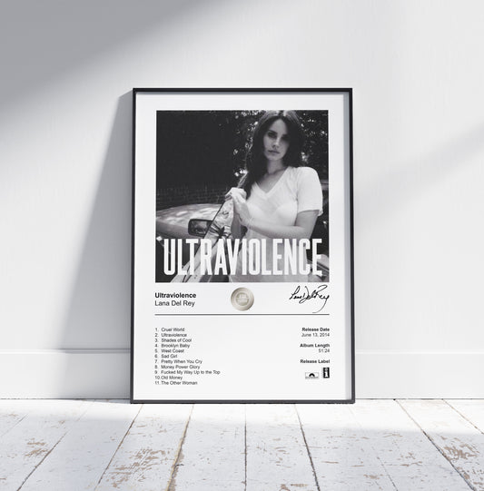 Lana Del Rey Poster - Ultraviolence Album Cover Poster Print