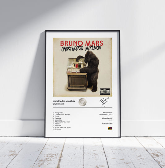 Bruno Mars Poster - Unorthodox Jukebox Album Cover Poster Print