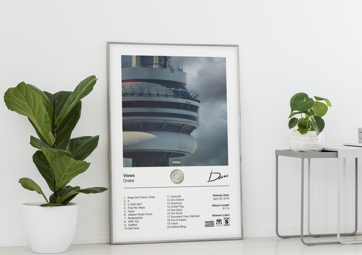 Drake Poster - Views Album Cover Poster Print