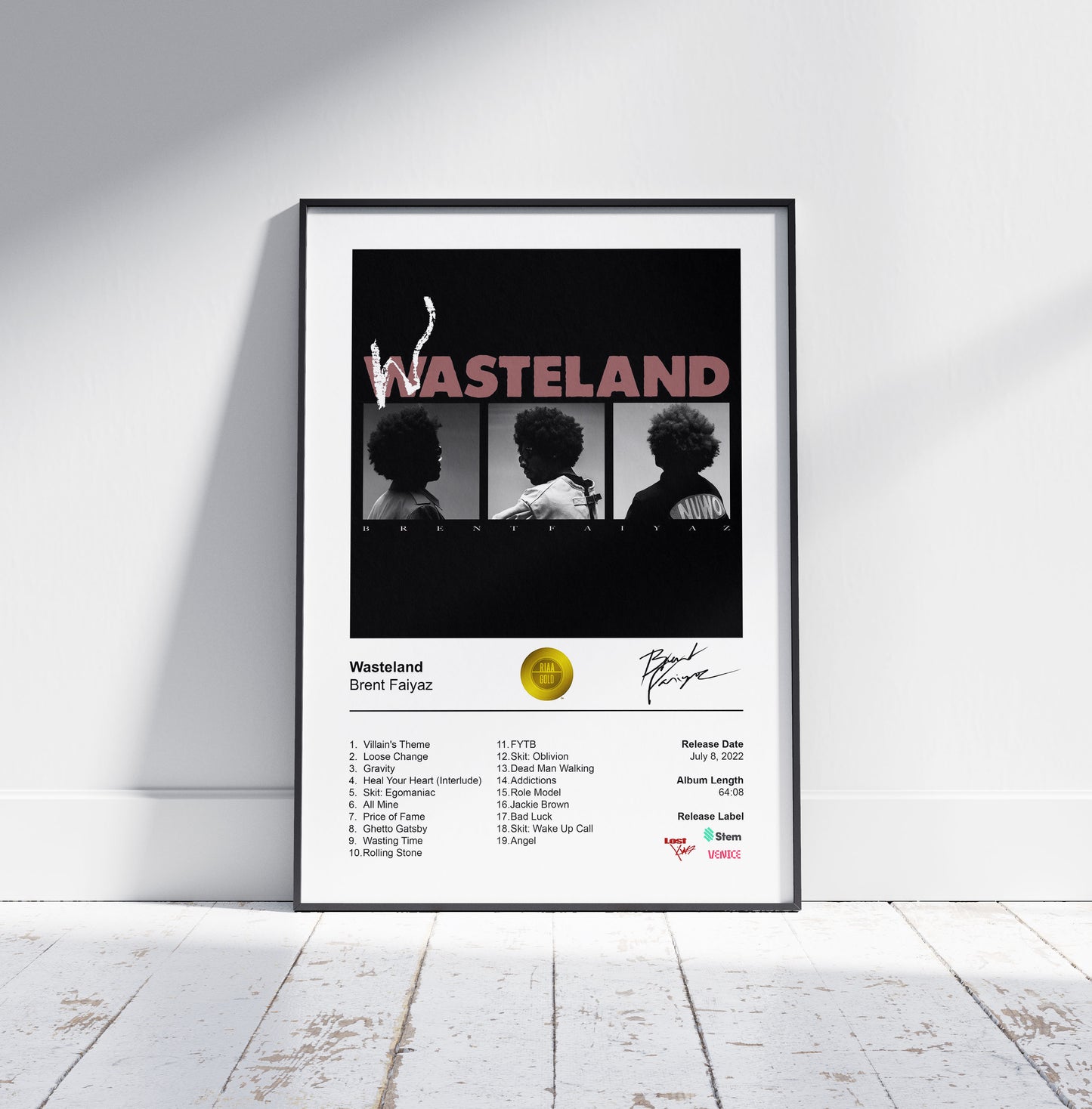 Brent Faiyaz Poster - Wasteland Album Cover Poster Print