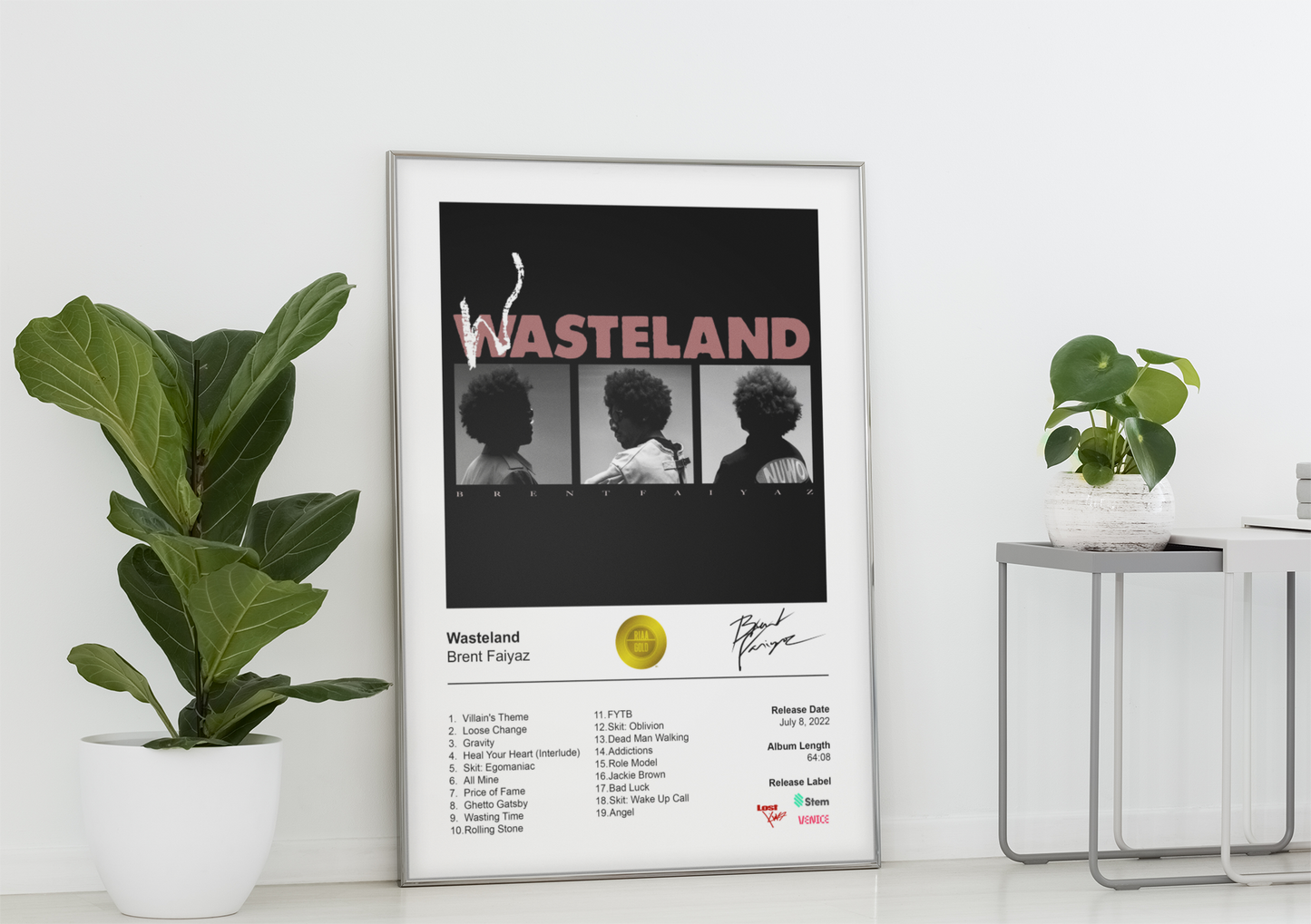 Brent Faiyaz Poster - Wasteland Album Cover Poster Print