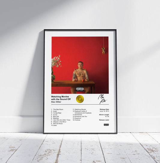 Mac Miller Poster - Watching Movies with the Sound Off Album Cover Poster Print