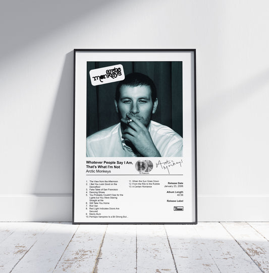 Arctic Monkeys Poster - Whatever People Say I Am, That's What I'm Not Album Cover Poster Print